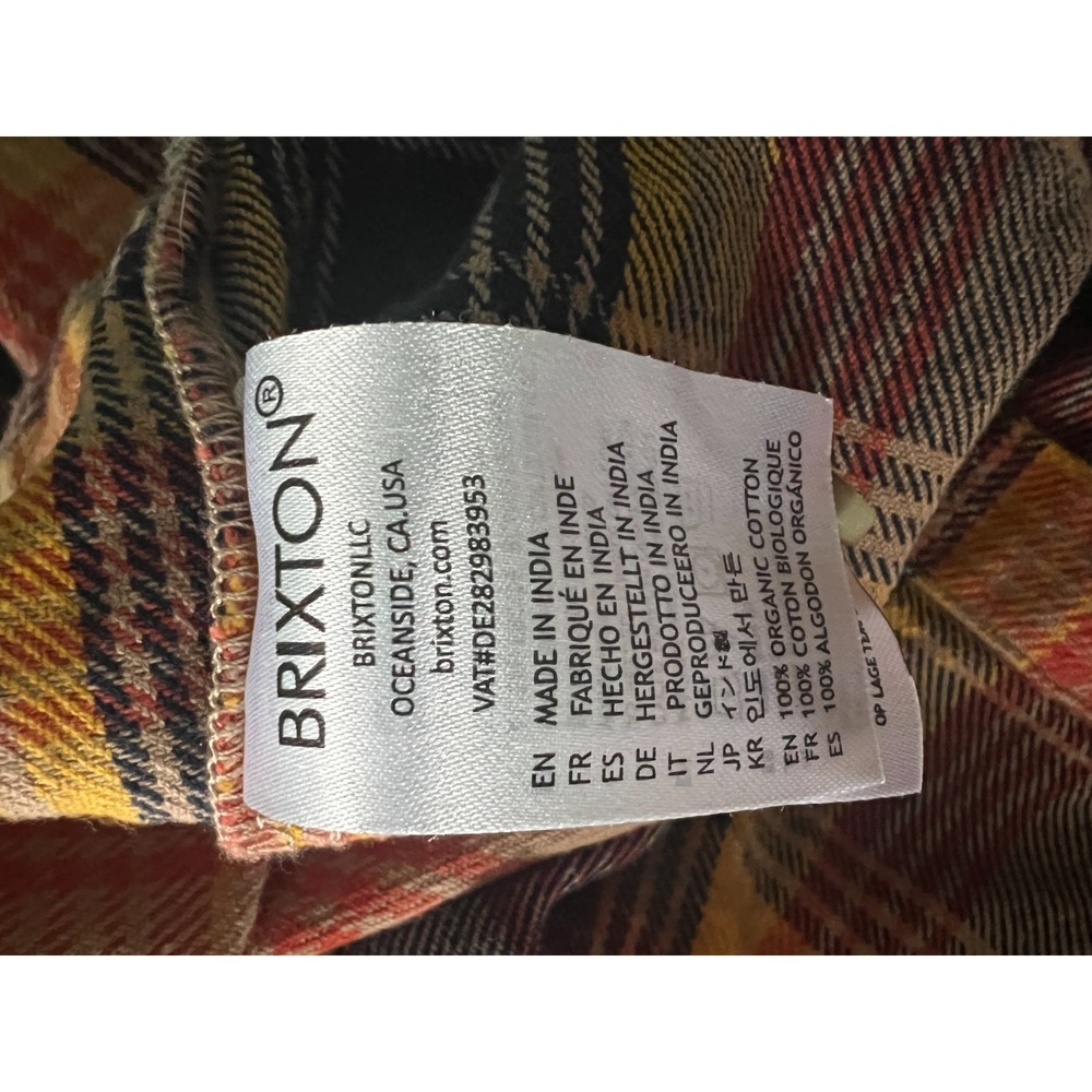 Brixton Womens Flannel Shirt Multicolor Plaid Organic Cotton Shacket Size M - Picture 4 of 4